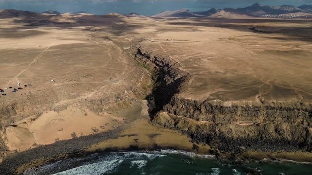 Aerial view of the Fuerteventura coast, from the Aether EP live show teaser